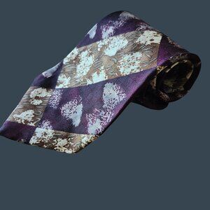 Clubfellow Silk Tie Brown & Purple Patterned Mens Accessory